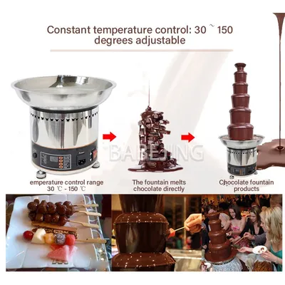 BABEJING Chinese Commercial Household 6-Layer Chocolate Waterfall Machine Candy Fountain Machine