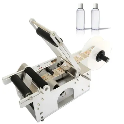 Semi-automatic XBJ-Y Model PET Plastic Tin Can Round Glass Water Milk Juicer Bottle Labeling Machine