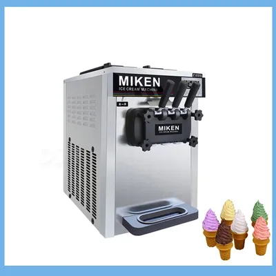 Desktop Soft Ice Cream Machine 3 Flavors Stainless Steel Frozen Yogurt Vending Machine