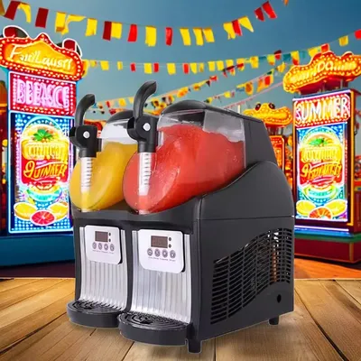 Commercial 2 Cylinder Slush Machine Automatic Cooling Juice Machine Beer Snow Melting Machine