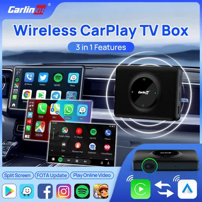 Wireless Carplay& Android Auto CarlinKit TV Box Smart Android 13 AI Box 64G 128G 8-Core Online Update Adapter For Netflix Kia
