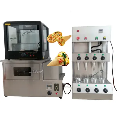 Commercial Pizza Cone Machine Easy To Operate Pizza Cone Oven Machine With Pizza Display Cabinet
