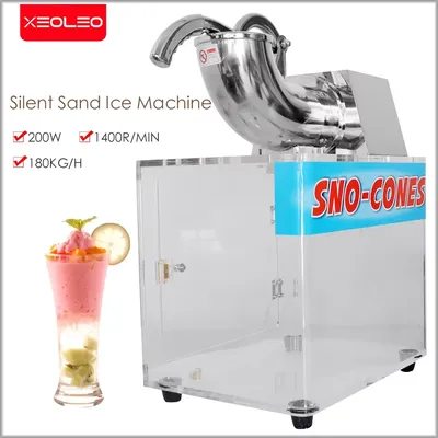 XEOLEO Commercial Ice Crusher Machine 200W Automatic Ice Shaver Machine Snow Cone Maker Ice Crusher Snowflake Ice Machine