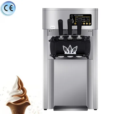 Three Flavors Ice Cream Machine Commercial Soft Ice Cream Makers Desktop Sundae Ice Cream Production Machine