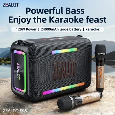 ZEALOT-S95M Portable Bluetooth Speaker 120W , Bass Party Boombox IPX6 Waterproof Large Speaker, With 1-2 Microphone