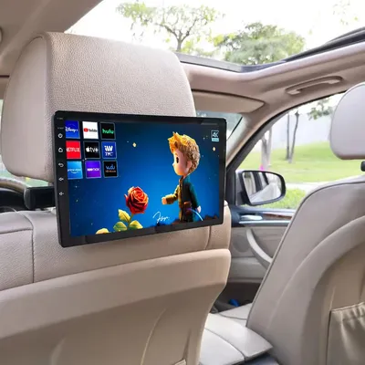 10.1" IPS Car Headrest Monitor 4K Android 9.0 Car Video Player Monitor 2G RAM+32GB ROM Wifi Game Remote Control HDMI IR AV FM