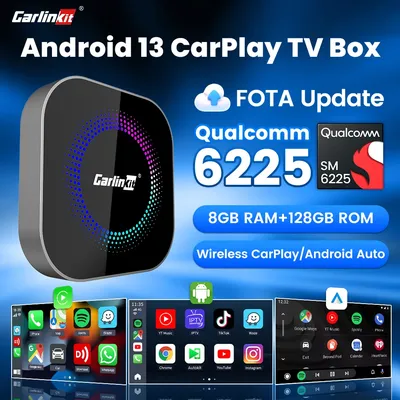 CarlinKit Smart CarPlay Ai Box Android 13 TV Box Wireless Android Auto Built-in GPS Play Store For Netflix YouTube For OEM Cars