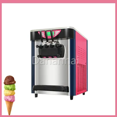 Delicious Desktop 2+1 Mixed Flavor Soft Ice Cream Machine, Commercial Small Frozen Yogurt Machine