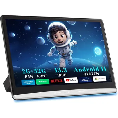 13.3 inch Car Headrest Monitor Tablet PC Android 13 Video Monitor 4K HD 1080P WIFI/Bluetooth/USB/HDMI/Airplay RAM 2G+32GB ROM