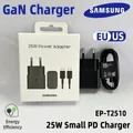 Caricatore originale SAMSUNG USB C GaN 25w Mini PD Adattatore di ricarica rapida EP-T2510 Galaxy Z Filp 7 Fold 6 5 S25 S24 S23 A56 Nota 20