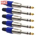 5PC 6.35mm (1/4") Cavo Audio per Chitarra Connettore Mono Stereo Jack 6.5mm Amplificatore Microfono Spina Trasmissione del Segnale di Grado Pro