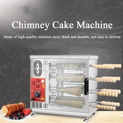 Chimney Cake Oven Roll Grill Machine Stainless Steel Bread Roll Ice Cream Cone Kurtos Kalacs Waffle Maker