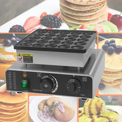 Portable Stainless Steel Mini Pancake Machine, Electric 25 Hole Muffin Machine