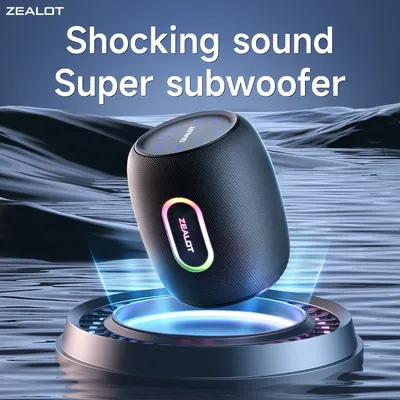 ZEALOT-S64 50W Portable Bluetooth Speaker High Power Speakers 3D Stereo Surround RGB Colorful Light TWS Boom Box
