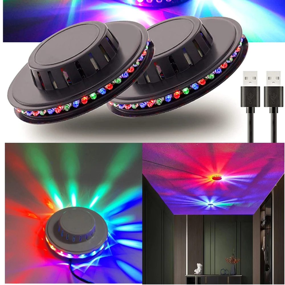 Led Colorful Rotating Disco Ball Stage Lighting Flashing Light Sound Activation Stage Light Disco Ball Light Family Kidsren's Birthday Wedding Bar Party Decoration Wall Background Decoration (1 Pack)