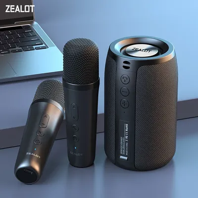 ZEALOT-S32M Karaoke Machine Portable bluetooth speaker with 1-2 Wireless Microphones bluetooth 5.3 Home Family Singing Gifts