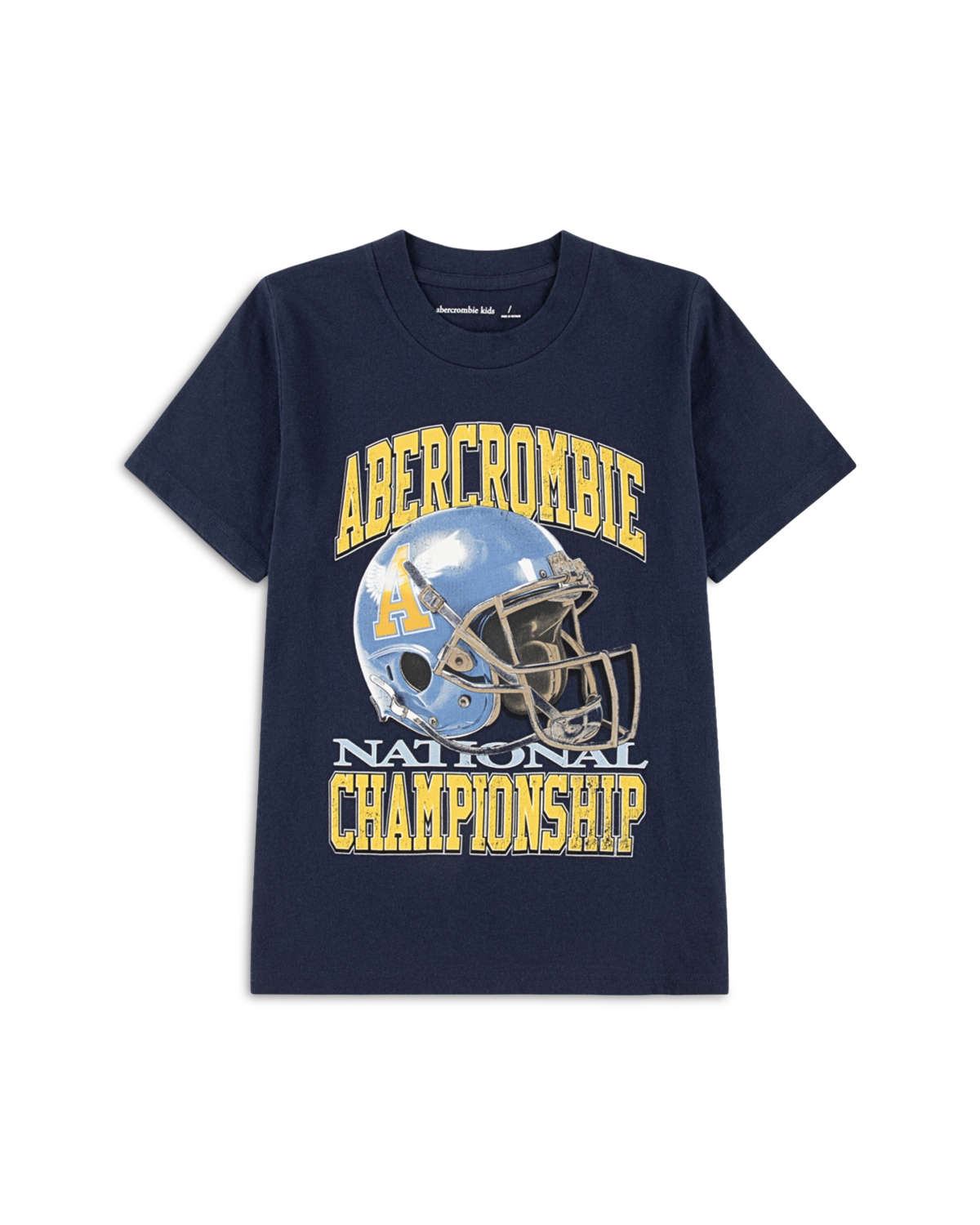 abercrombie kids Boys' Championship Football Graphic Logo Tee - Little Kid, Big Kid - Navy Blazer
