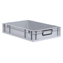 Proregal Eurobox NextGen Color, HxBxT 12x40x60cm, 23 Liter, Griffe schwarz zu, Grau, Eurobehälter, Transportbehälter Image