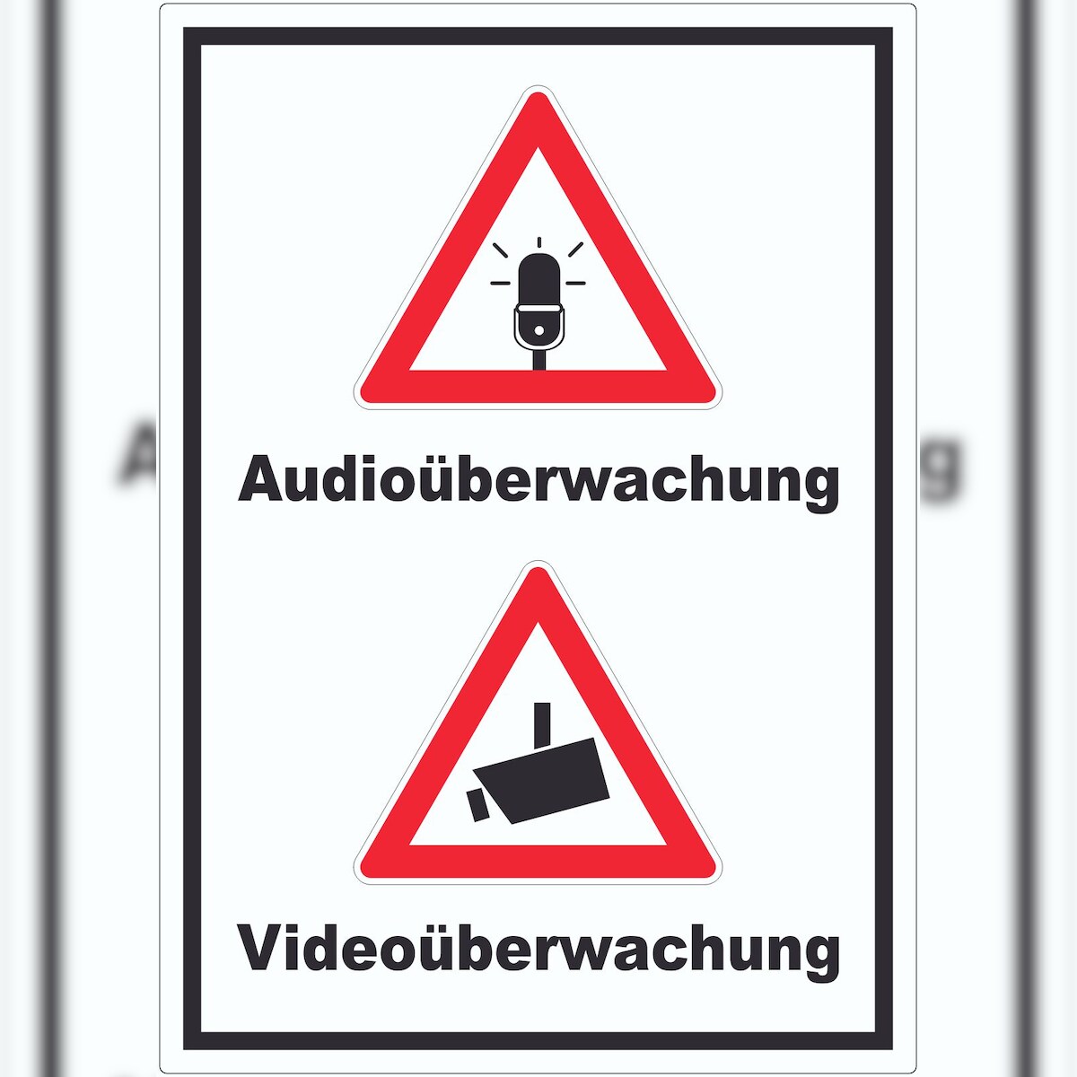 HB-Druck Achtung Audio- und Videoüberwachung Aufkleber hochkant A5 (148x210mm) Image