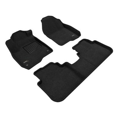 3D Mats USA Floor Made of Rubber Black Molded Liner, Front & Second Row, Limited Warranty L1HD13204709