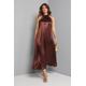 Wallis Womens Satin Embellished Floral Neck Trim Halter Dress - Chocolate - Size 14 UK | Wallis Sale | Discount Designer Brands
