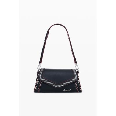 Medium faux leather effect bag with stitching