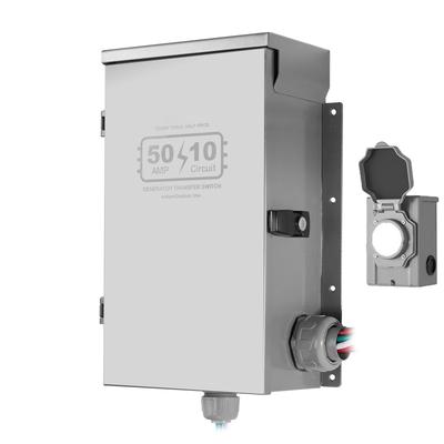 UIMOSO Manual Transfer Switch, Prewired Generator Transfer Switch Kit, Double-Throw Switch, NEMA 3R, Mechanical Watt Meter