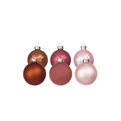 Weihnachtskugeln aus Glas, altrosa, rosa, kupfer, 3 cm Ø, 12 Stück Image