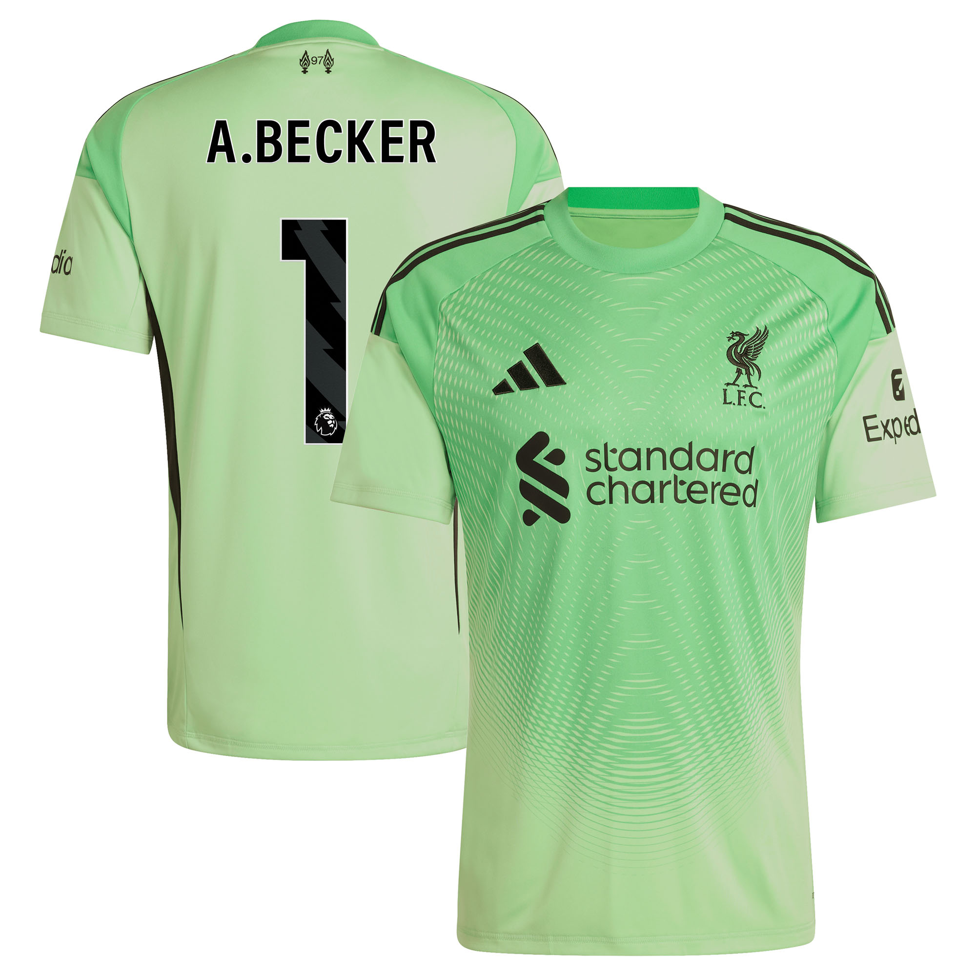 Maillot de gardien de but domicile adidas Liverpool 2025-26 - Enfant avec flocage A.Becker 1 - unisexe Taille: 13-14 Years