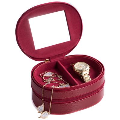 Bey-Berk Leather Lizard 2-Level Jewelry Case