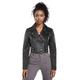 Infinity Leather Womens Black Cropped Brando Biker Jacket-bellville Lamb Leather - Size 16 UK | Infinity Leather Sale | Discount Designer Brands
