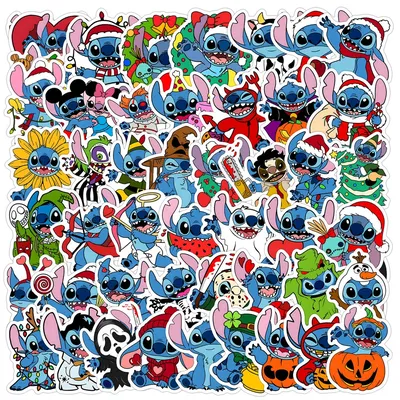 50 Stück Cartoon-Stich-Graffiti-Aufkleber – wasserfeste Dekoration für Wasserbecher, Telefon, Computer und Skateboard (Anime Worlds Store) Image