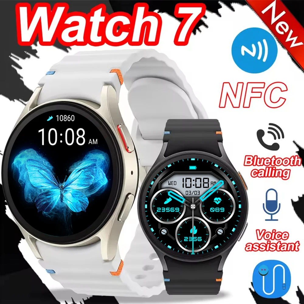 2025 neue Smart uhr 7 Männer Frauen AMOLED Bildschirm Gesundheit Monitor Uhr Wasserdichte Sprach Assistent Anruf Smart Uhr Für Android IOS Image
