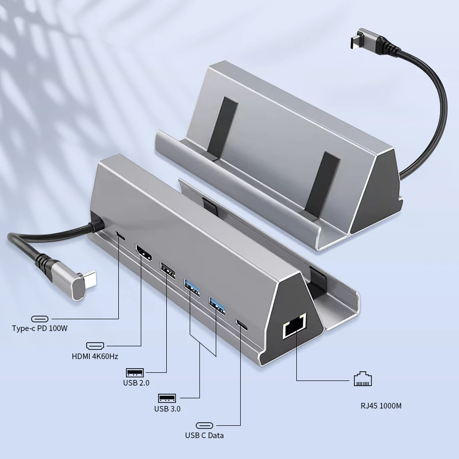 7-in-1 USB 3.0 Typ C Hub Dockingstation mit 4K HDMI RJ45 USB 2.0 Port USB C Multi-Hub Splitter für MacBook Pro Computer PC Image