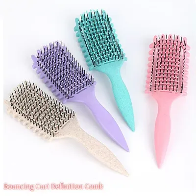1PC Curly Hair Brush Hollow out Curl Define Styling Brush Beard Comb Styling Detangling Brush Multi-purpose Home Styling Tools