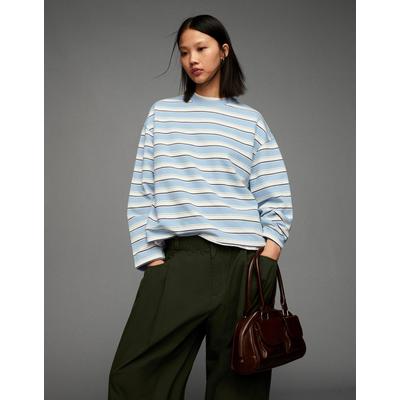 Bershka Striped Jumper Women L Light Blue