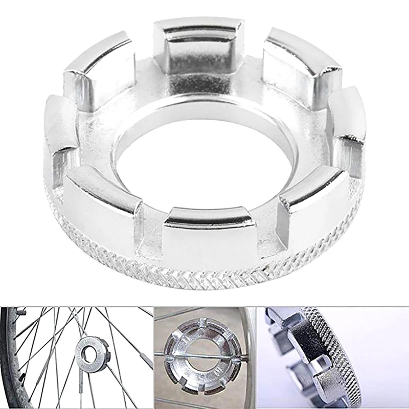 1/3 stücke Fahrrad Felge Schlüssel Mini Teller Spanner 8 Weg Nut Fahrrad Speichen Spannung Schlüssel Fahrrad Abriss achse Reparatur Werkzeuge Image