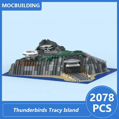 Thunderbirds Tracy Island Mikroscale Modell Moc Bausteine Diy Montieren Ziegel Display Landschaft Weihnachten Spielzeug Geschenke 2078PCS Image
