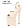 Super Hohe Frauen Schuhe Sexy Zeigen Sandalen 15 17 20 CM High Heels Sexy Plattform Sandalen Schuhe für Club Nackt farbe Kleid Schuhe