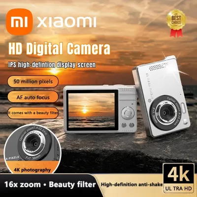 Xiaomi 4K Digitalkamera 50MP 16X Mini Kamera Outdoor Anti-Shake Digital Video Kamera Flash Video Recorder Kleine Videokamera