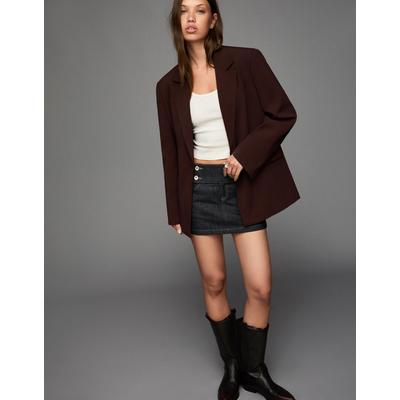 Bershka Blazer With Back Straps Women S Brown