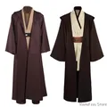 Obi Wan Kenobi Jedi Costume Cosplay Adulto Cappotto unisex Frate Uniforme Abito Set completo Accessori Abiti di carnevale di Halloween