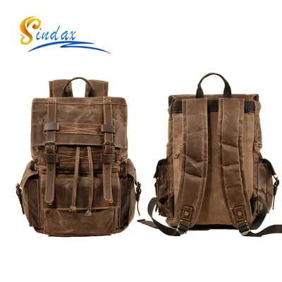 Large Capacity Men's Camera Backpack Waterproof Canvas Camera Bag Outdoor Casual 15.6 Inch Photography Bag School Backpack