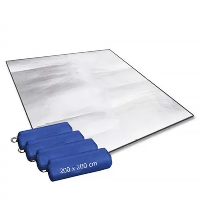 Aluminum Foil Mat Sleeping Mat for Camping 200x200 cm Insulating Mat Thermal Blanket Foldable Tent Mat Floor Mat Ultralight