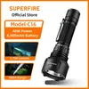 SUPERFIRE C16 wiederaufladbare LED-Taschenlampe, 40 W, Hochleistungs-Taschenlampe, 500 m große Reichweite, mit Batterie, wasserdichte Camping-Laterne für den Außenbereich