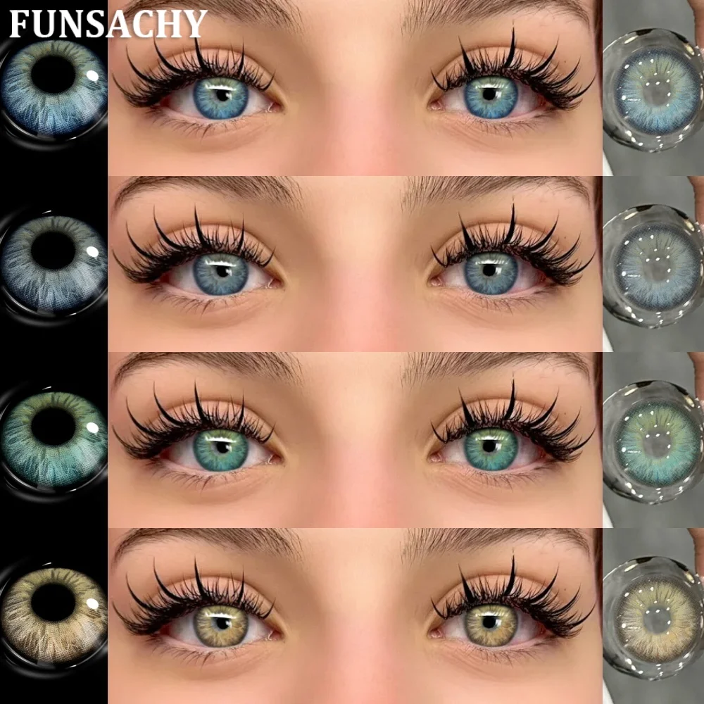 FUNSACHY 1 Paar farbige Pupillen für Augen, Kontaktlinsen, natürliche koreanische grüne Linsen, hochwertige Schönheit, Mode, graue Linse, jährlich Image