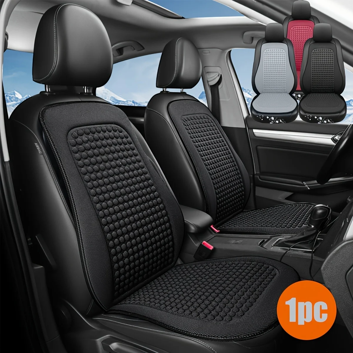 1-teiliges Autositzkissen, sommerliche kühle Matte, Sitzbezug aus Eisseide, ganzjährige universelle Automatte, atmungsaktiv im Sommer, schmaler Taillenstil Image