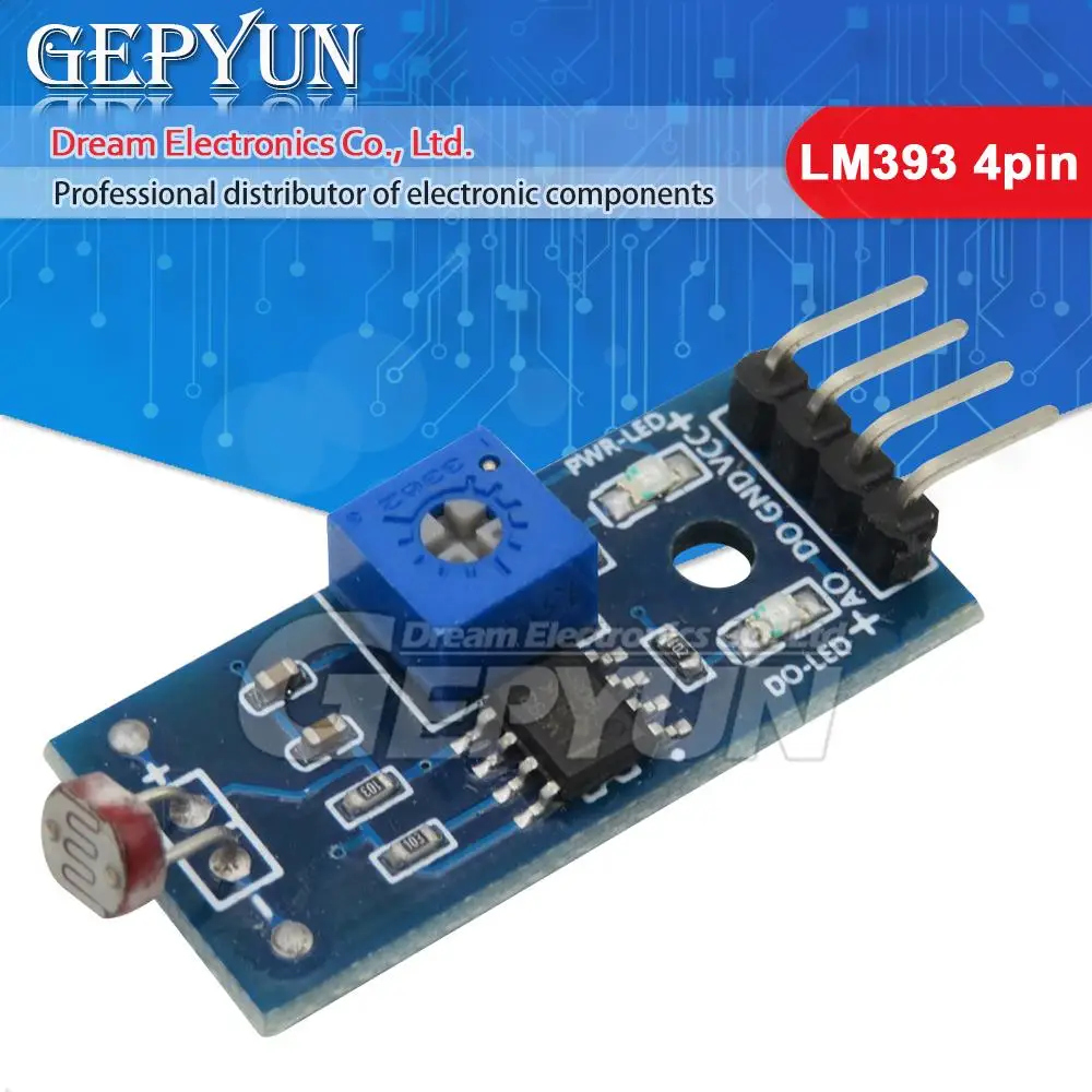 LM393 4-poliges lichtempfindliches Sensormodul zur Fotowiderstandslichterkennung für DIY-Kit Image