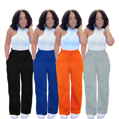 Pant Women Sweatpants Long Pants Drawstring High Waist Straight Trousers Y2k Streetwear Splice Capris Casual Jogger 2025 Capris