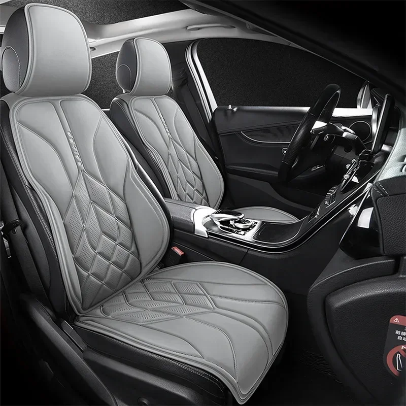 Coprisedile per auto universale in pelle nappa Protezione per cuscino per seggiolino auto interno Tappetino per cuscino per sedile per auto traspirante quattro stagioni